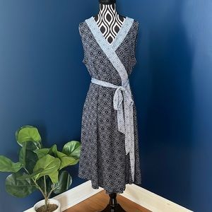Motherhood Maternity Dark and Light Blue Wrap Dress